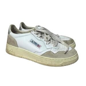 Autry Medalist Sneakers White Suede Leather Low Top Lace Up Unisex Size 40